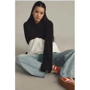 mauve mock neck babydoll twofer top